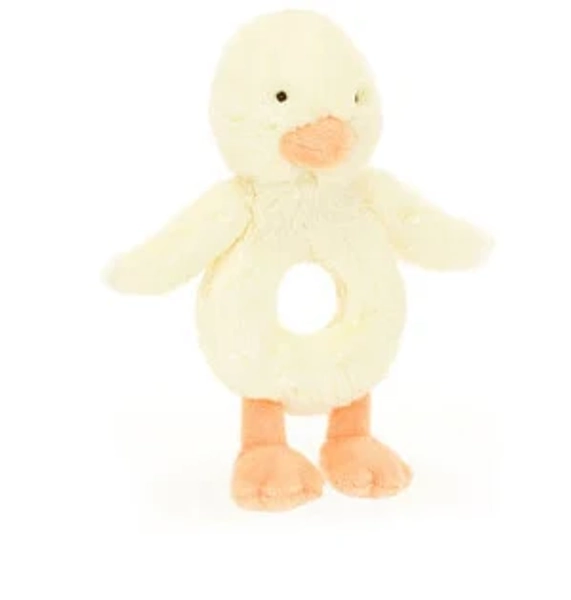 Jellycat Bashful Duckling Ring Rattle
