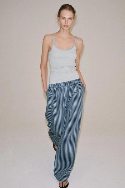 ZW COLLECTION STRIPED WIDE LEG PANTS