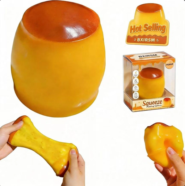 Crunchy Caramel Pudding Squishies, Bead Filled Slow Rising  Stress Ball, Handmade Squeezy Fidget for Office & Daily  Relaxation - Walmart.com