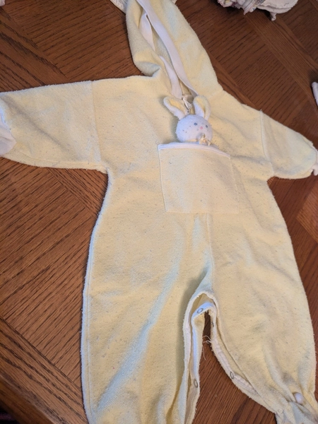 Yellow Baby Winter Outfit Bunny 1980s Winter Vintage Warm