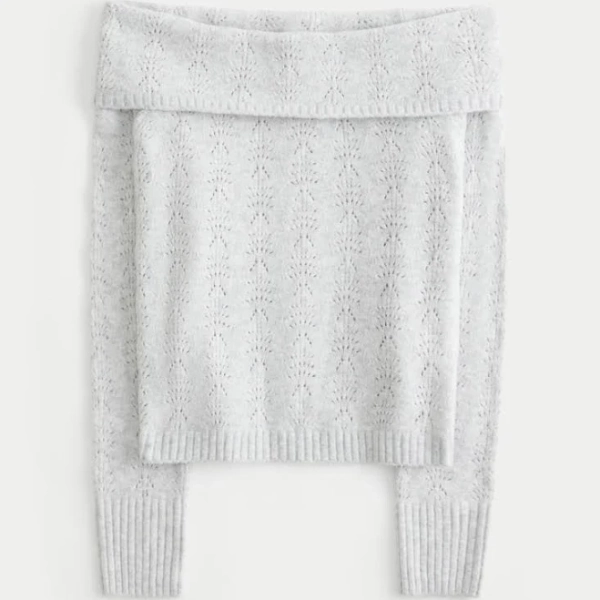 Hollister Women's Comfy Cloud Stitchy Off-The-Shoulder Sweater
