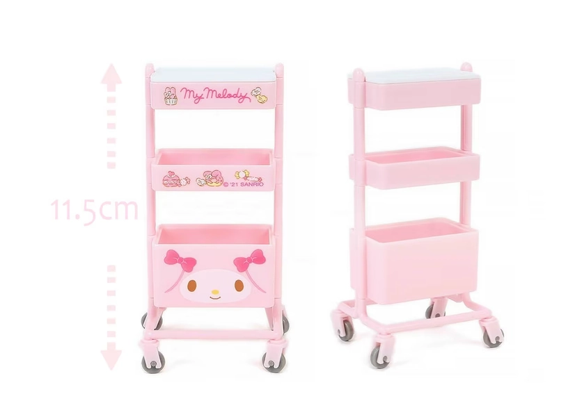 SALE  Sanrio My Melody Dollhouse Miniature Kitchen and Room Wagon / Trolley/ Storage cart