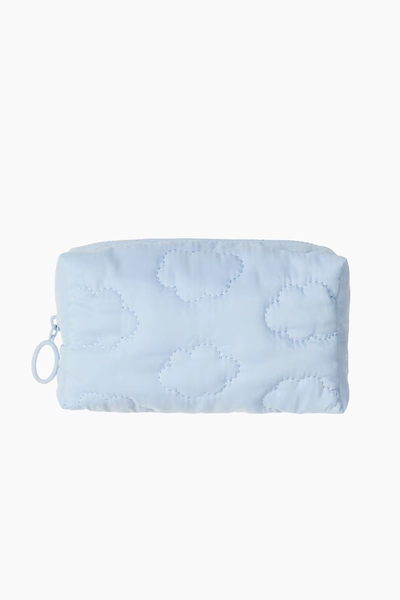 Quilted Makeup Bag - Light blue
