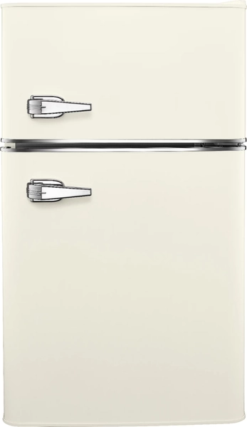 Insignia™ - 3.1 Cu. Ft. Retro Mini Fridge with Top Freezer and ENERGY STAR Certification - Creamy vanilla