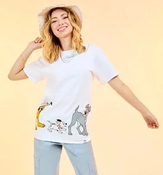 Loungefly Disney Dogs & Cats Printed and Embroidered Unisex T-Shirt