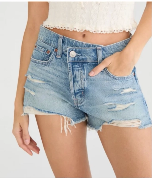 Vintage High-Waisted Denim Shorty Shorts