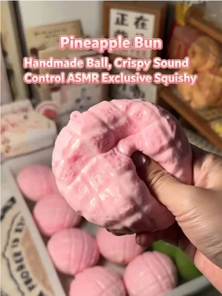 Multicolor Crispy Pineapple Bun Squishy Fidget Toys Sensory Soft Slow Rebound Stress Relief TPR Quiet Vent Office School Cake Model Decor K,Yellow