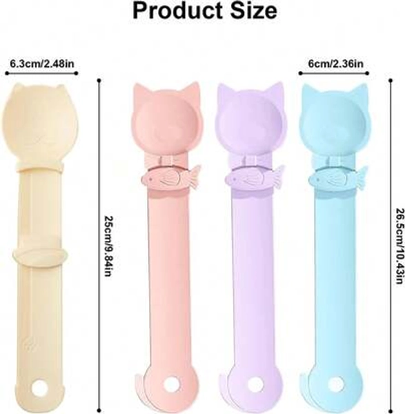 4Pcs Cat Treat Dispenser Multi Function Spoon For Lickable Cat Treats Cats Treats Squeeze Spoon Treat Feeding Wet Spoons Easy Feeding 4 Styles