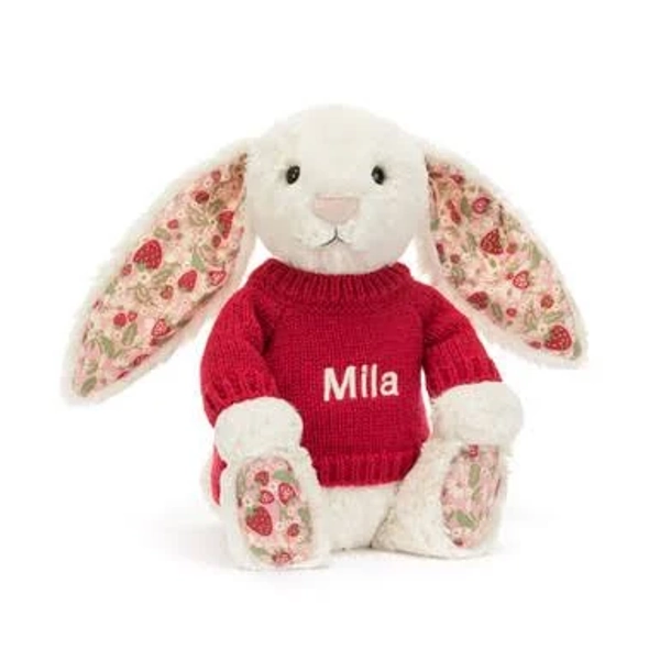 Official Jellycat Blossom Cream Bunny ' Berry' Mini Bag