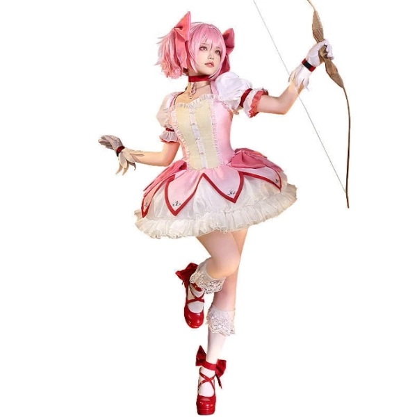 【US/EU LOCAL SHIPPING】【Size S-2XL】DokiDoki-SR Anime Cosplay Costume / Wig Pink Battle Dress Cute, So please do not choose Express shipping option when