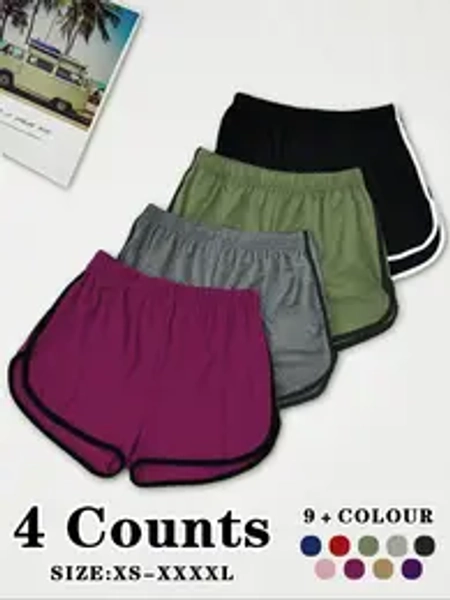 Women's Contrast Binding Elastic Waist Sleep Shorts Nightwear, Soft Comfy Breathable Shorts for All Seasons, Comfy Loungewear for Women, Womenswear, Pjs