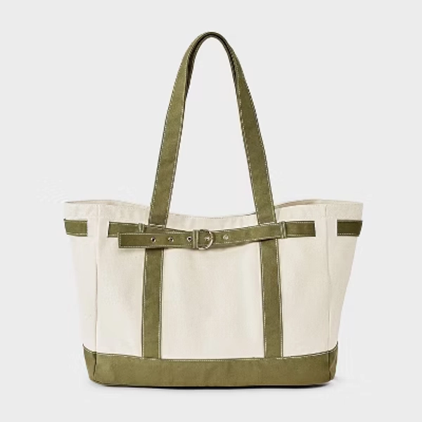 Canvas Large Belted Tote Bag - Universal Thread™ Green