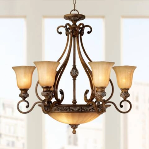 Kathy Ireland Sterling Estate 34 1/2" Champagne Glass Chandelier