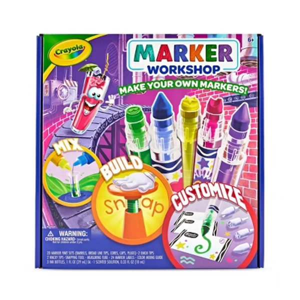 Crayola Marker Maker Kit for Kids (55pc), DIY Scented, Emoji, Broad and Fine Tip Markers, Arts and Crafts,Holiday and Christmas Gifts for Kids Ages 6+