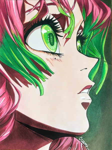 Portrait of Mitsuri Kanroji – Demon Slayer – Full-color manga illustration – A3/A4 poster – 300g glossy paper
