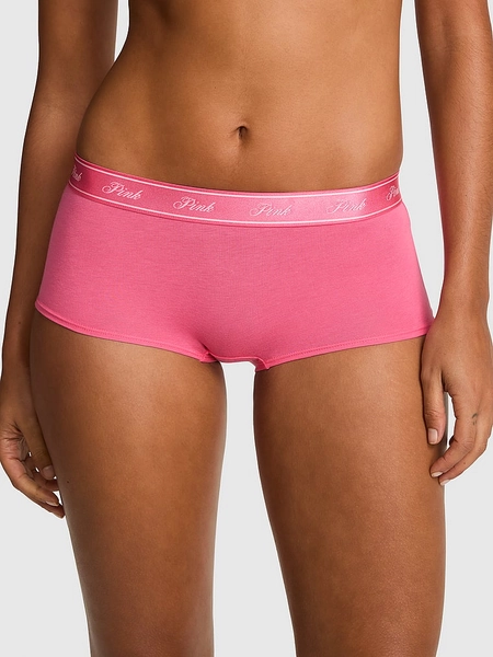 Buy Logo Cotton Boyshort Panty - Order Pink Online | Victoria's Secret Australia