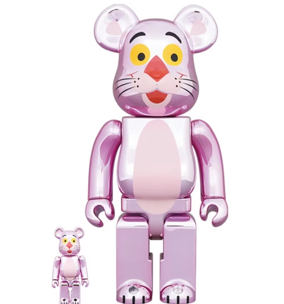 Bearbrick x Pink Panther 100% & 400% Set Chrome Ver.