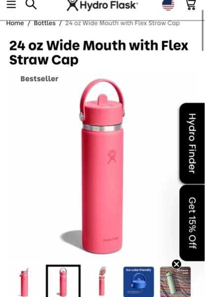 24 oz Wide Mouth with Flex Straw Cap
