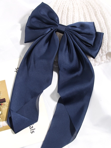 1pc Satin Bowknot Silk Hair Clip, Daily Wear Hair Accessory Valentine's Day Valentines Claw Clips Hair Claws Hair Barrettes, School Stuff, Elegant, College, Bows, Cute, Head Accessories, Hair Accessories For Women