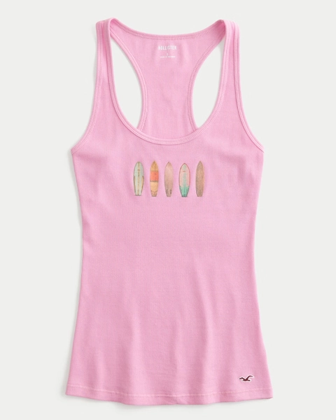 Surfboard Graphic Racerback Tank