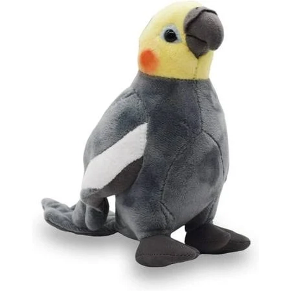Realistic Black Cockatiel Bird Stuffed Animal Plush Toy, Lifelike Bird Plushies, Simulation Doll