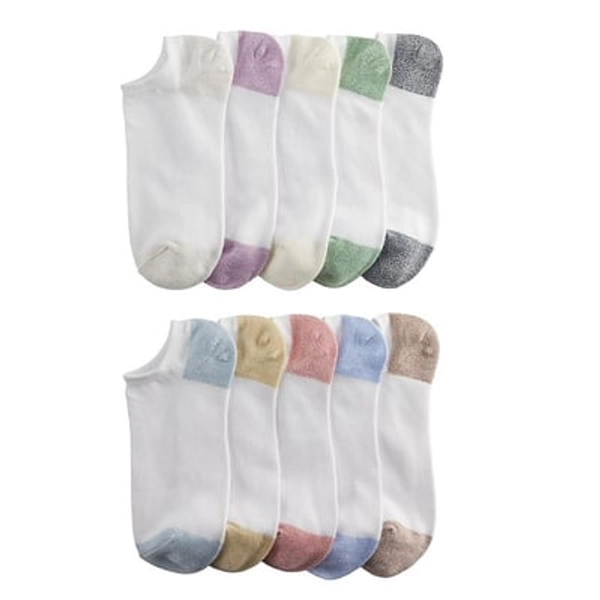 Women's Sonoma Goods For Life® 10-Pack No Show Marled Socks, Size: 9-11, White Team