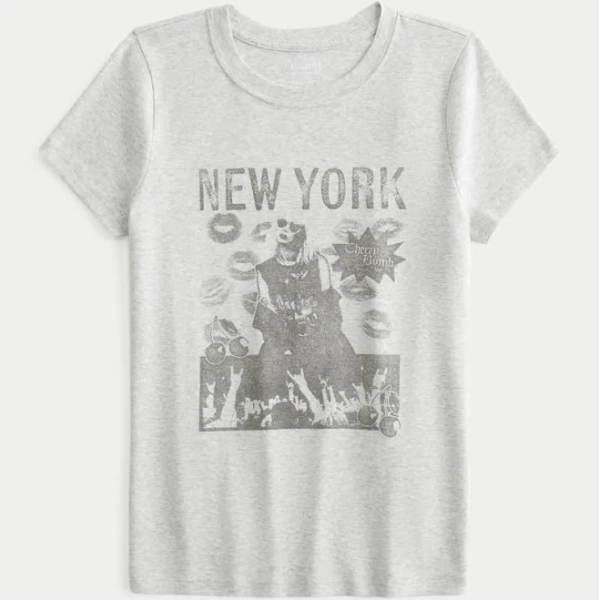 Hollister Women's London Butterfly Graphic Baby Tee