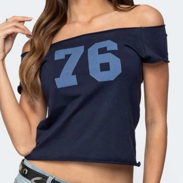 Edikted Women's 76 Off-the-Shoulder Cotton T-Shirt