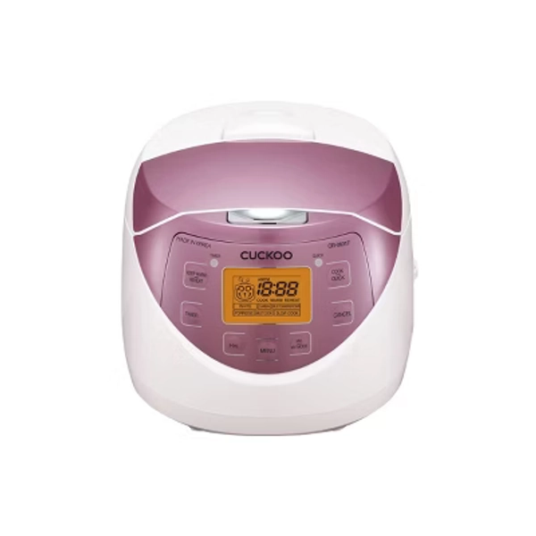 CUCKOO 6-Cup Micom Rice Cooker and Warmer Pink/White: 8 Settings, Automatic Keep Warm, Dishwasher-Safe Parts, Timer