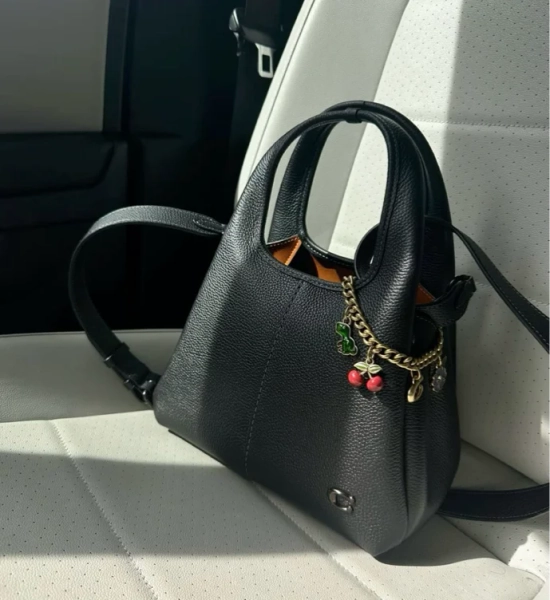 Lana Small Polished Pebble Leather Shoulder Bag 23