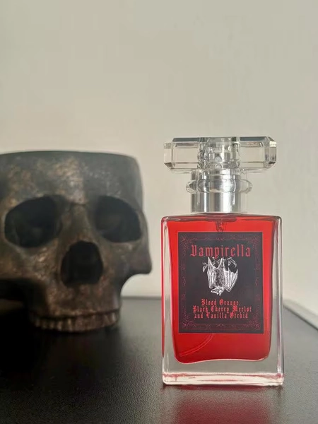 Vampirella perfume, Cherry Wine, Peach, Blood Orange and Vanilla Orchid, Horror perfume, Vampire perfume