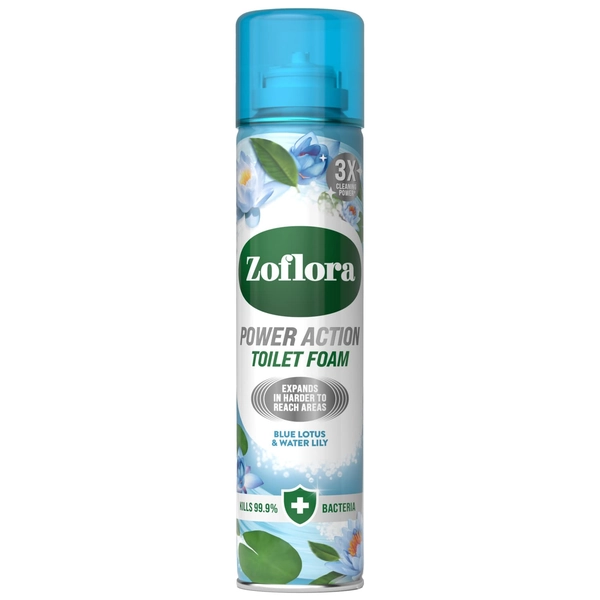 Zoflora Power Action Toilet Foam 300ml - Blue Lotus & Water Lily
