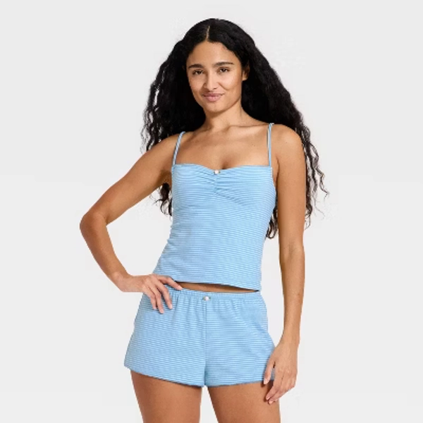 Women's Jersey Tank and Shorts Pajama Set - Wild Fable™ Blue S