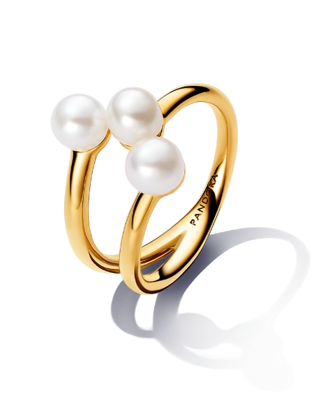 Treated Freshwater Cultured Pearl Open Ring