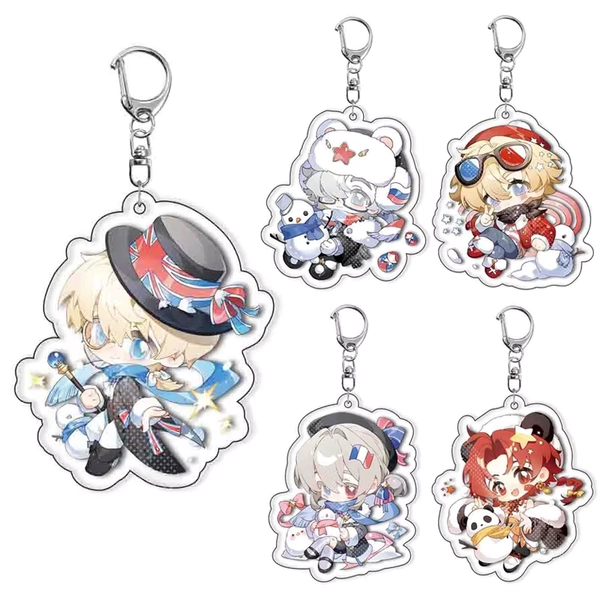Cartoon Game CountryHumans Cosplay Keychain Anime Acrylic Figure Key Chain Pendant Keyring Fans Collection Jewelry Gifts - AliExpress 36
