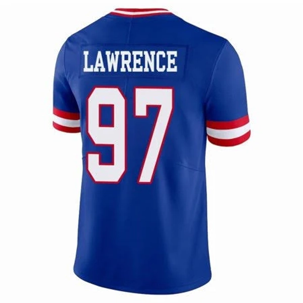 Dexter Lawrence 97 Embroidered Short-Sleeved Sports T-Shirt