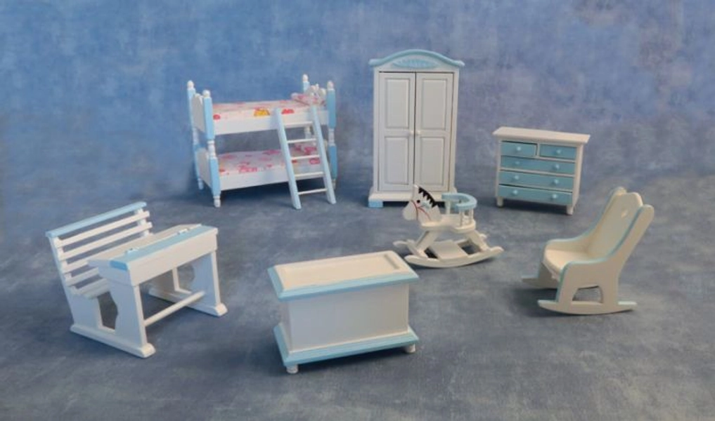 Blue and White Nursery Set for 12th Scale Dolls House