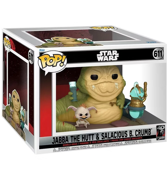 Funko Pop! Star Wars ROTJ 40th Anniversary Jabba the Hutt & Salacious B. Crumb Figure #611