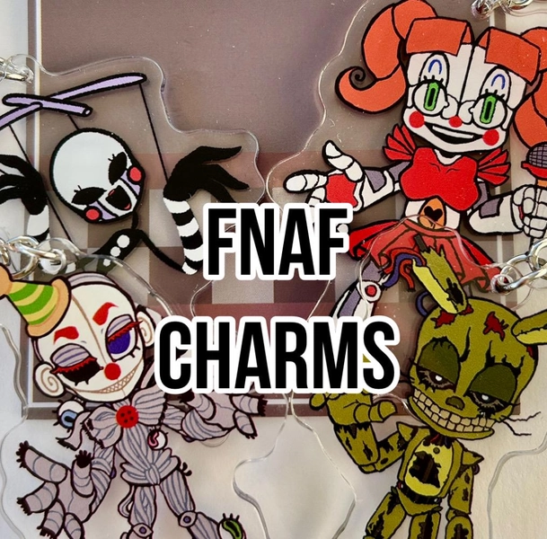 FNAF 7cm Acrylic Charms, Springtrap/William Afton, Marionette, Ennard, Circus Baby/Elizabeth (Double Side Print)