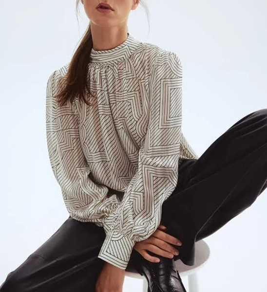 H&M Ladies Stand-Up Collar Blouse
