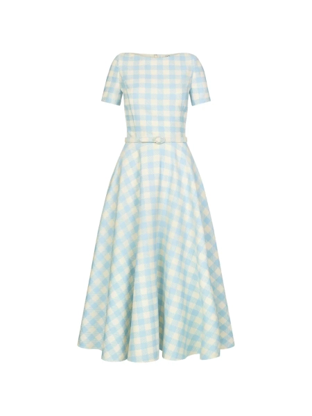 Oscar de la Renta robe ceinturée à carreaux | 4