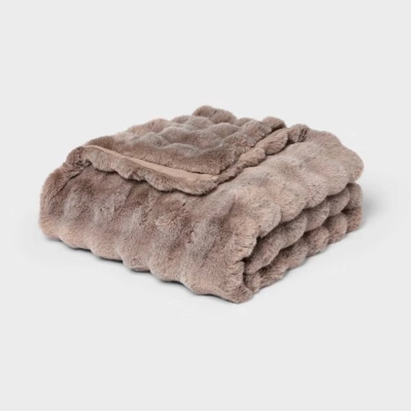 Bubble Fur Throw Taupe - Threshold™
