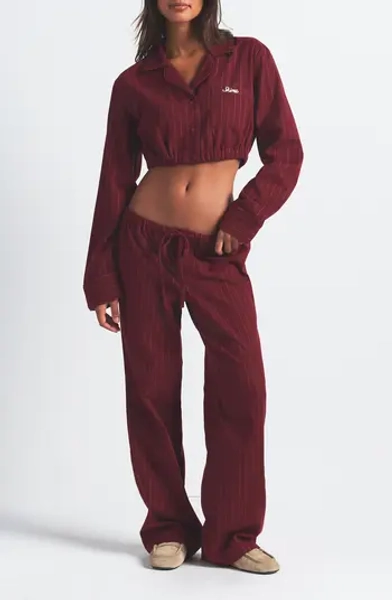 Elevated Flannel Crop Pajamas