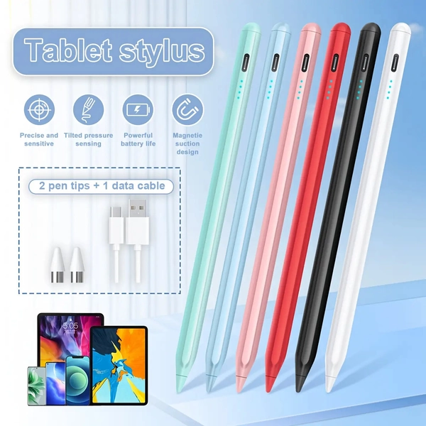[Fast Charging Touch Pen] Touch Pen Compatible with iPad/Android Phones and Tablets, Smooth Writing, Fast Charging, High Precision and Sensitivity Capacitive Pen, Compatible with iOS Tablets, Universal for 95% of Touch Screen Devices on the Market, (Standard with 2