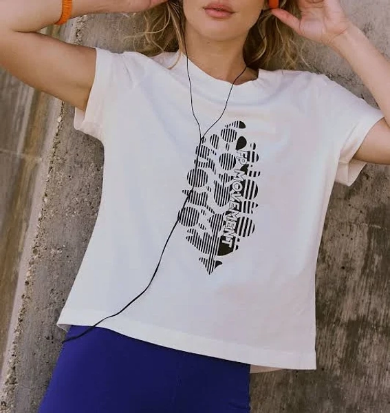 Care FP Game Time Logo Tee by FP Movement, White Ground Black Logo, XS