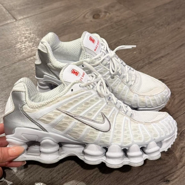 White Nike Shox TL trainers #sneakers #nike...