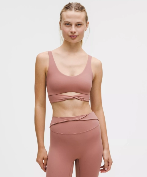 Nulu Twist-Front Scoop-Neck Bra *Light Support, B/C Cup - Red Clay - XL