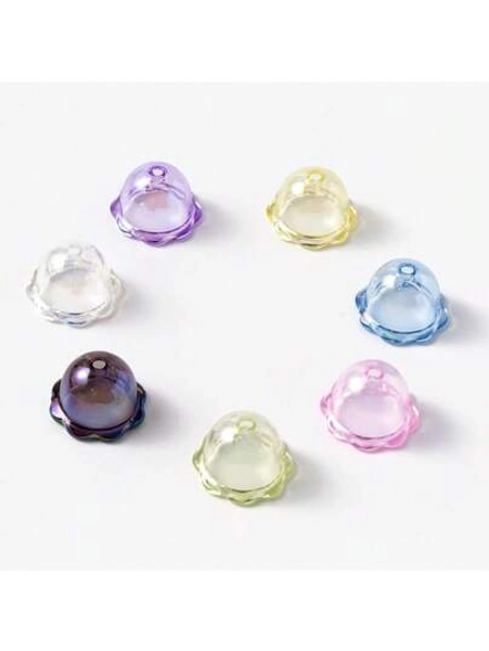 10 Pieces/Set, Transparent Straight Hole Wind Chime Acrylic Plated UV Jewelry, Suitable For DIY Car Decoration