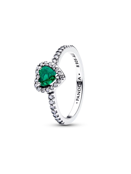 May Crystal Birthstone Elevated Green Heart Ring