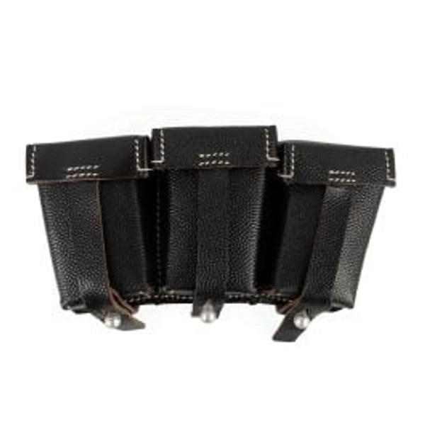 K98 Triple Ammo Pouch - Black Stitched Front